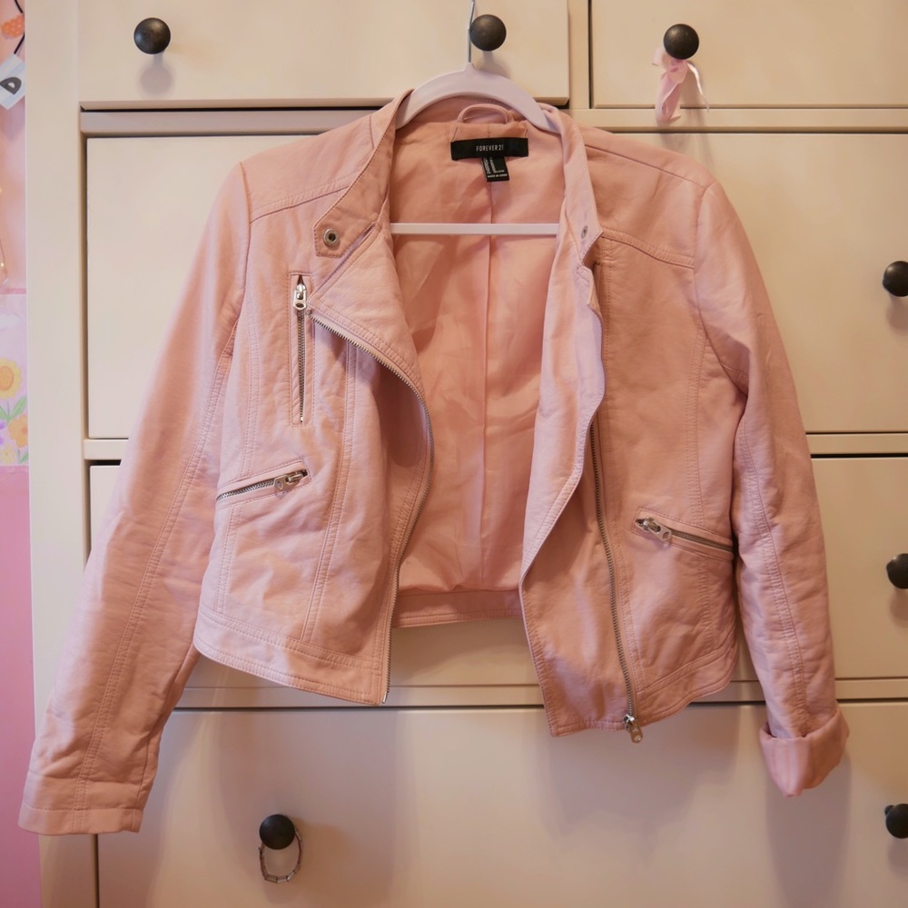 Forever 21 Faux Leather Jacket Pink!